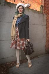 Brown Plaid Skirt