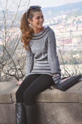 Cable-knit sweater