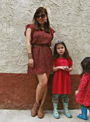 Red Animal Print Dress and a Photo Shoot