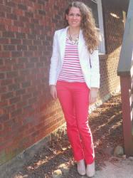 Colored jeans: A nautical take