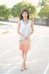 wearing: Ombre Petals Pencil Skirt