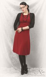 Red & Black Week, Day 3: Red Dress, Black Cardi