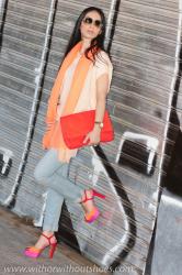 FLUOR SCARF + JEANS