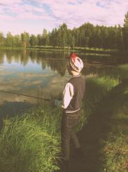 Fishing wearing high heels... My first pike!!