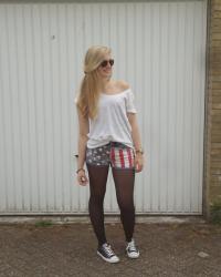 Outfit: American Flag Shorts & Converse All Stars