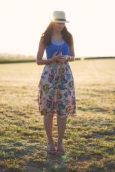Seventies sunset with backlit florals