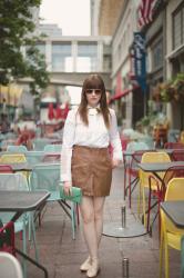 Leather Skirt + Sheer Paneling