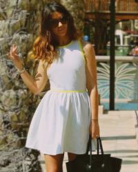 The Topshop Fluoro Piping Skater Dress