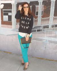 Zoe Karssen Creme De La Creme Sweatshirt & J.Crew Cafe Capri 