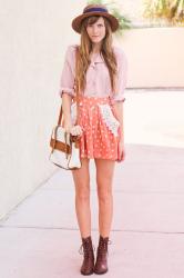 blush tones.