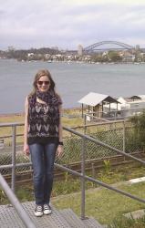 Sydney Harbour Bridge, Cockatoo Island, Purple Print Tank, Converse, Jeans