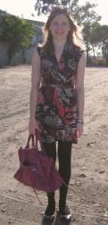 French Connection Printed Jersey Dress, Balenciaga Magenta Work, Marc By Marc Jacobs Flats