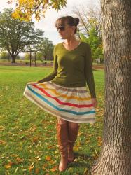 Threesome Thursdays--Striped Pleated Dress