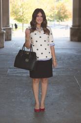 J Crew Sequin Polka Dot Top