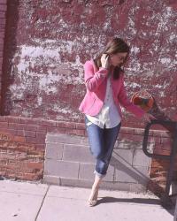 J.Crew Pink Blazer & Joe's Ex-Lover Jeans 