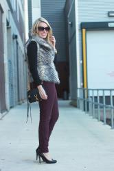 Faux Fur & Colored Denim