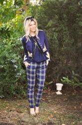 Mad For Plaid...  Navy + Gold + Embroidery = Oh My!