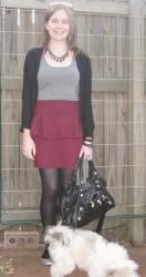 Cotton On Sale Purchases Grey Tank, Peplum Skirt, Black Cardi, Balenciaga Part Time