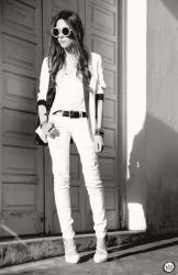 Look du jour: white & black