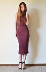 Oxblood midi dress