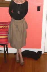 Classics: Khaki Skirt, Black Cat