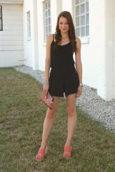 tuesday twist: 3 ways to style a black romper {part 1}.