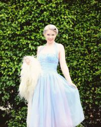 1950s lilac and blue and tulle