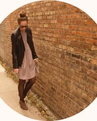 dotty, a sack, and a leather jacket