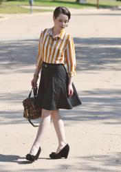 Golden Stripes + The Little Black Skirt with L