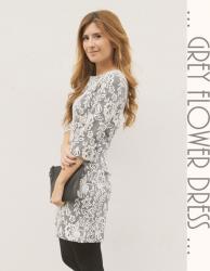 GREY FLOWER DRESS