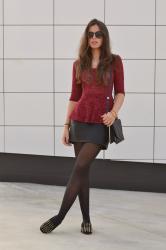 BURGUNDY LACE  TOP