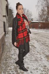 TIGER SWEATSHIRT & TARTAN SCARF