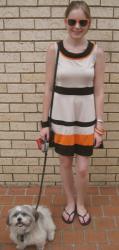 Orange Sunnies, Poppywinkle Carla Skater Dress, Chloe Paddington Bag, Thongs