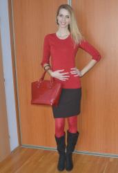 Červená kabelka (Red handbag) - Outfit Nr.1