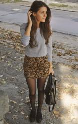 Leopard mini skirt!