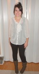 Kayla's OOTD: Sheer Polka Dot Blouse