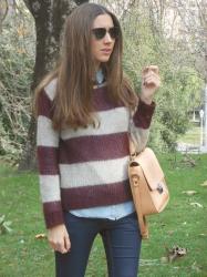 Burgundy stripes