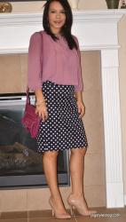 Work Style: Pink and navy polka dots