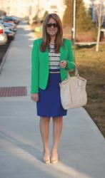 Cobalt, Green, Stripes, & Sequins