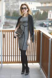 A grey jumper dress