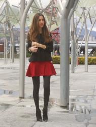 Dark red skirt
