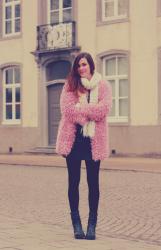 Pink Shaggy Faux Fur Coat