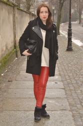 RED LEATHER PANTS