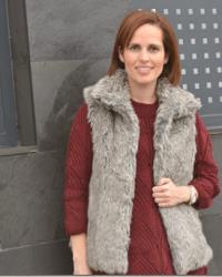 Burgundy and Fur Vest