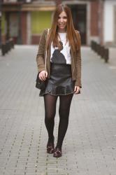 Leather skirt and my favorite jacket