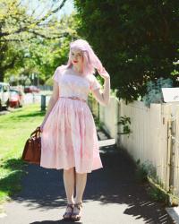 pale pink summer vintage dresses