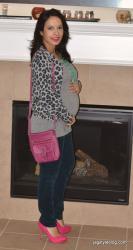 Maternity Style: Animal print and pop of pink