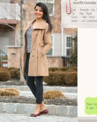 Casual Friday: Wool Blend Trench Coat Over Jeans & T