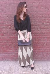 Anthropologie Extended Argyle Sweater Skirt 