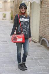 A touch of rock: Ramones, studs and a see-thru bag